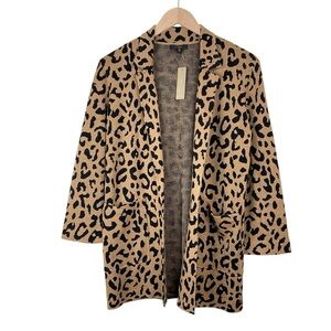 J. Crew Sophie Open Front Sweater Blazer In Leopard Size XS